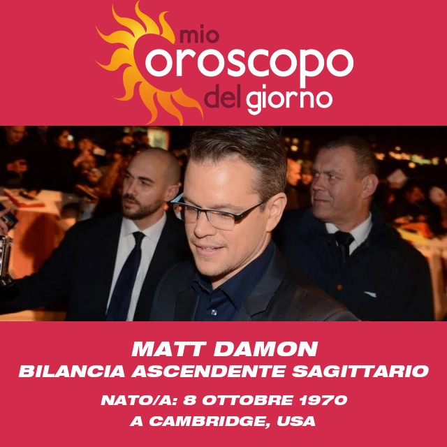 La guida all\'astrologia della Bilancia con Matt Damon