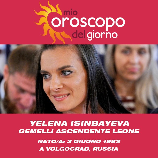 Insights astrologici sui Gemelli di Yelena Isinbayeva

Ottimizzato: Previsioni astrologiche per i Gemelli secondo Yelena Isinbayeva